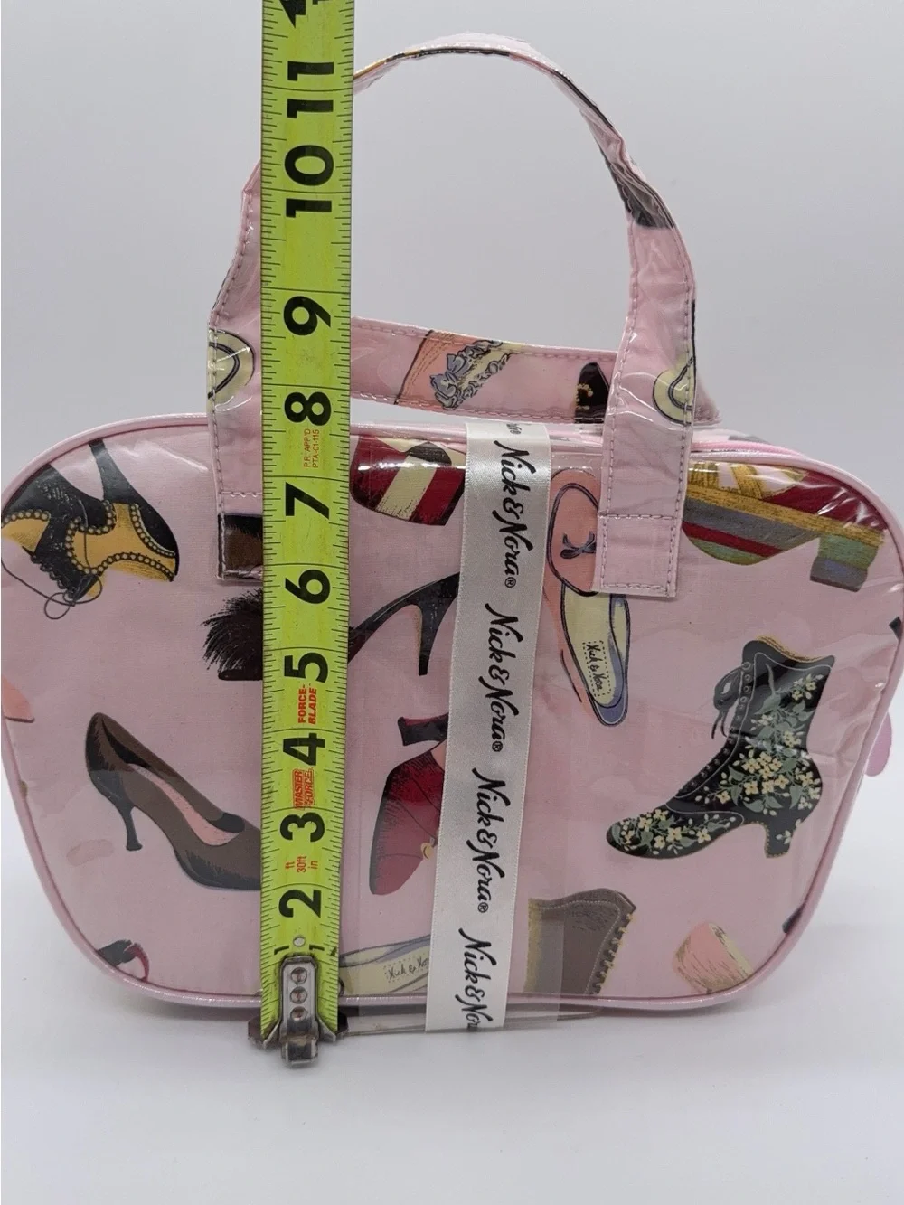 Nick & Nora vintage Pink Shoe-Print Cosmetic/trabel Bag Trio NWT